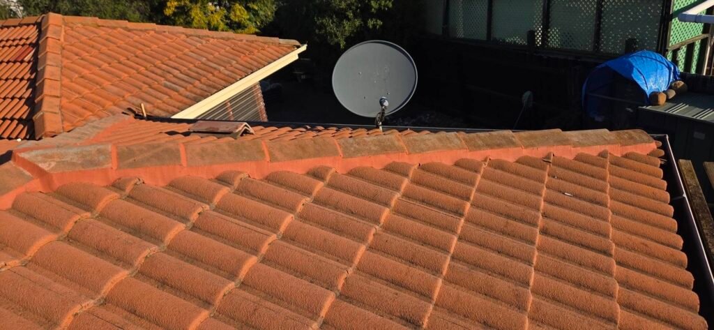 Ridge capping after flexible repointing on a tiled roof in Hillside